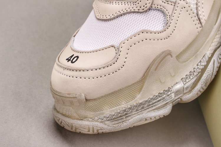 Men s Triple S Mesh Leather Sneakers White Replica