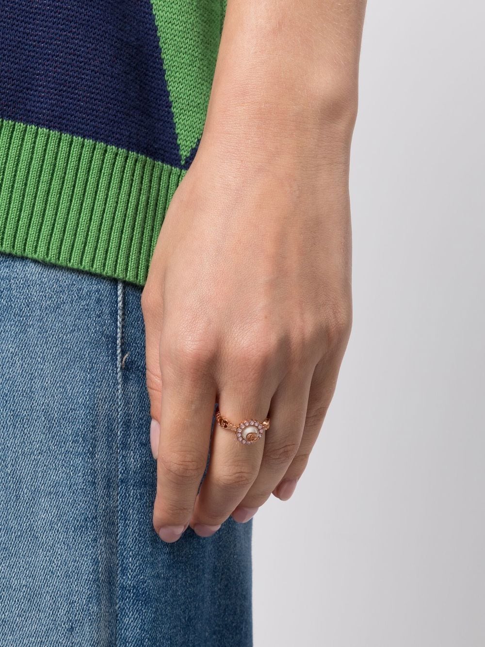 Gvc*1 Replica Double G-logo flower ring