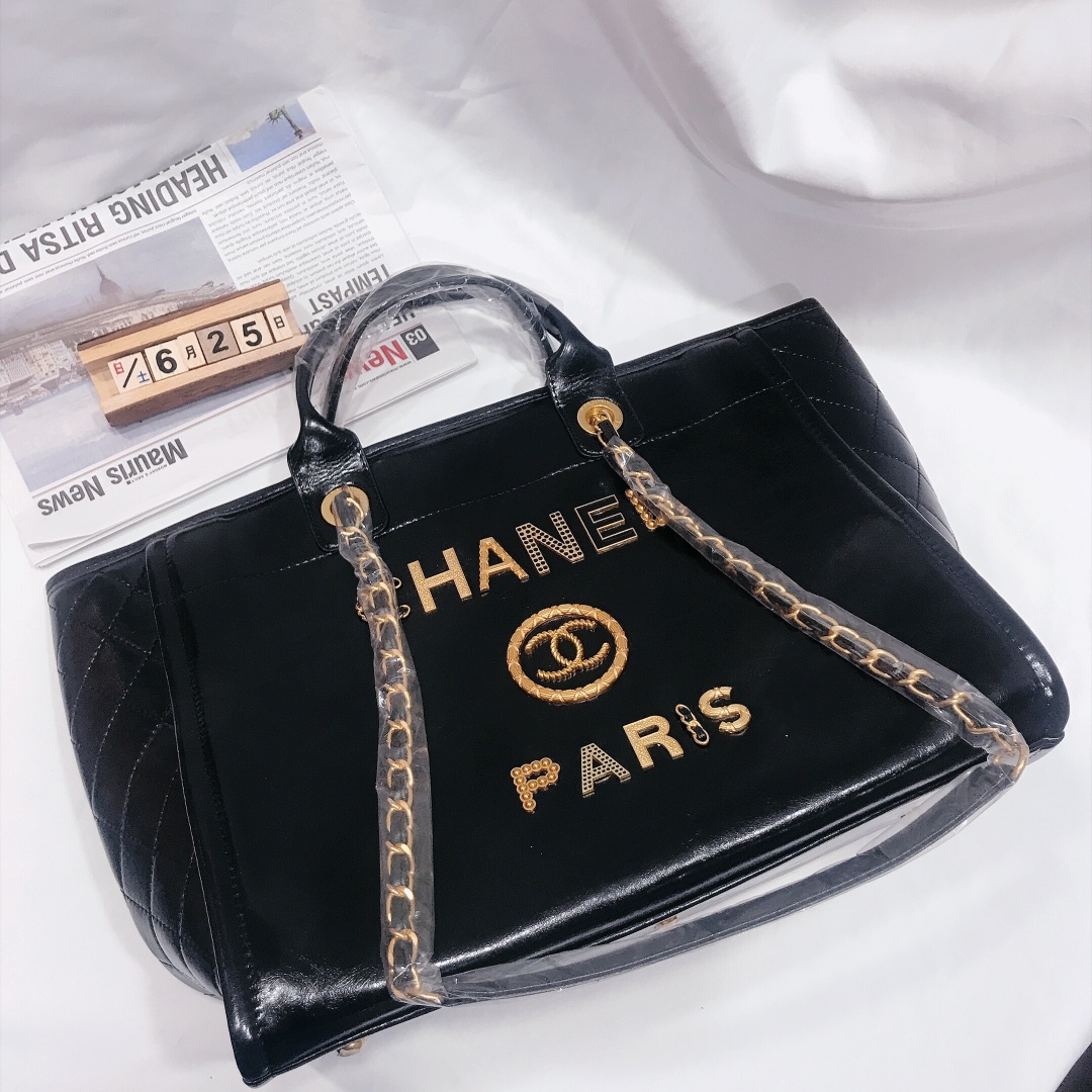 Ch**el Timeless Zip Tote Caviar Large